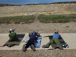 4-H shooters on the firing line at the Iron County Shooting Range.